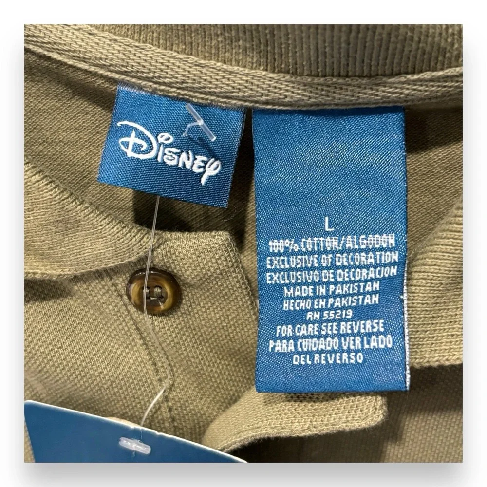 Vintage Walt Disney World Mickey Mouse Sage Golf Polo Shirt L Large Park